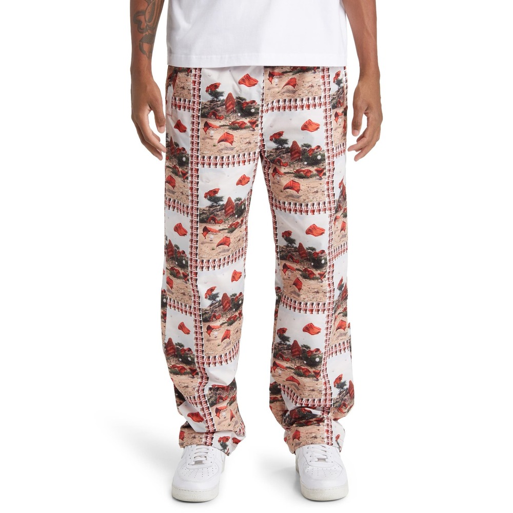 Daily Paper Mens Rashid Printed Track Pants M White Multi Embroidered Streetwear